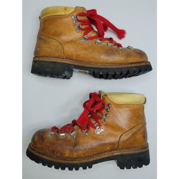 vtg United Shoemakers of America Hiking Mountaineer Boot 6D Speed Lace Vibram - Picture 1 of 8